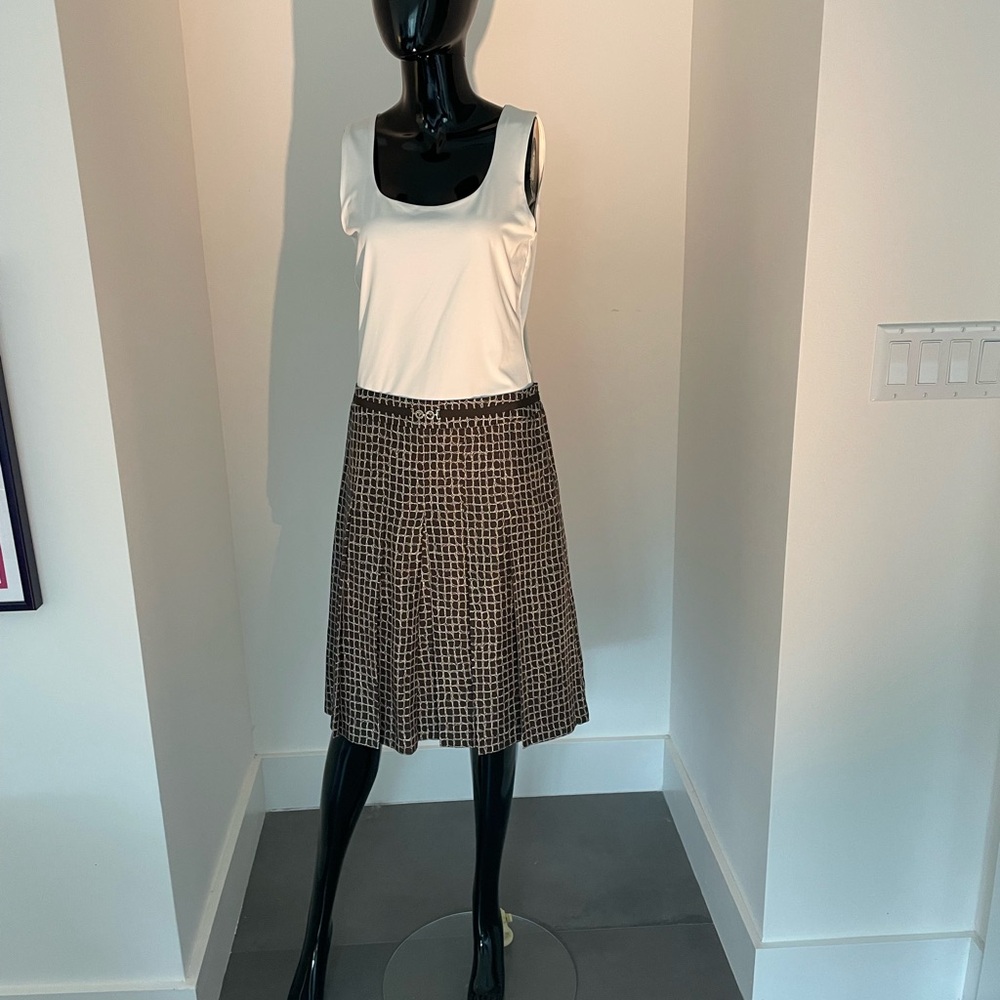 Ann Taylor Brown Tan Knee-Length A-Line Skirt